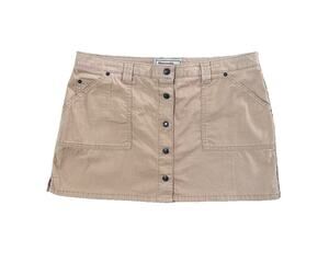 Abercrombie & Fitch Y2K Khaki Cotton Button Front Utility Mini Skirt Size M